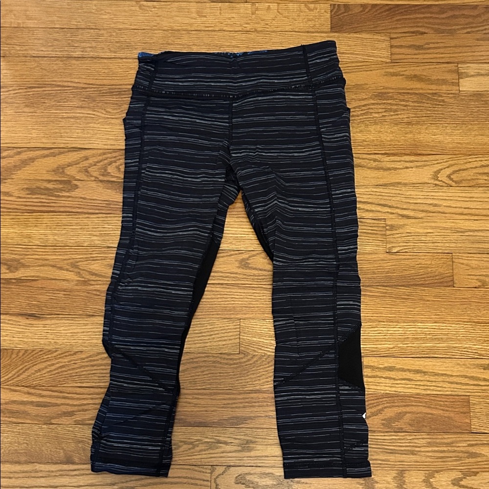 Lululemon Athletica Black Striped Leggings